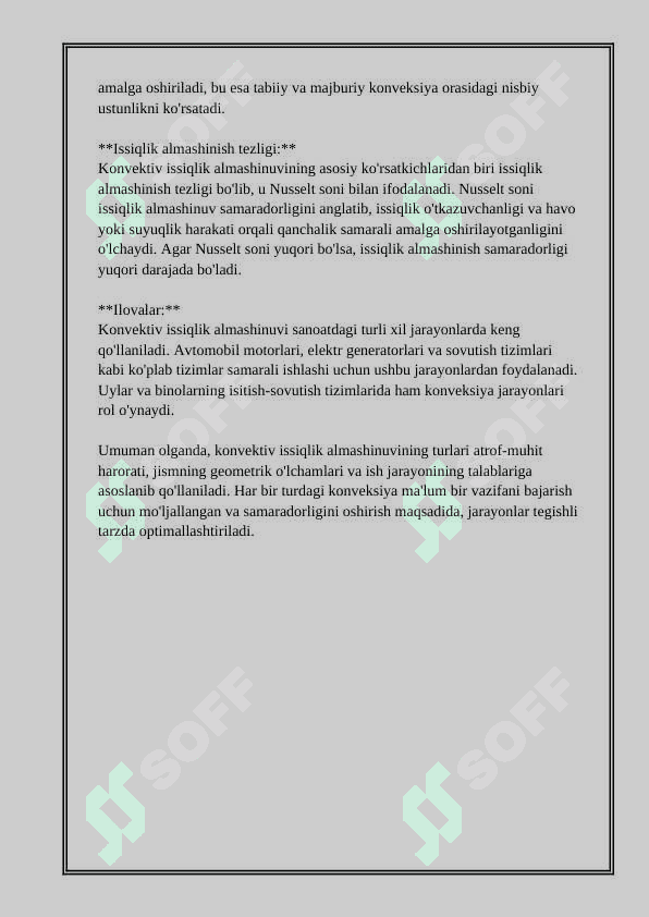 Konvektiv issiqlik almashinish turlari 3
