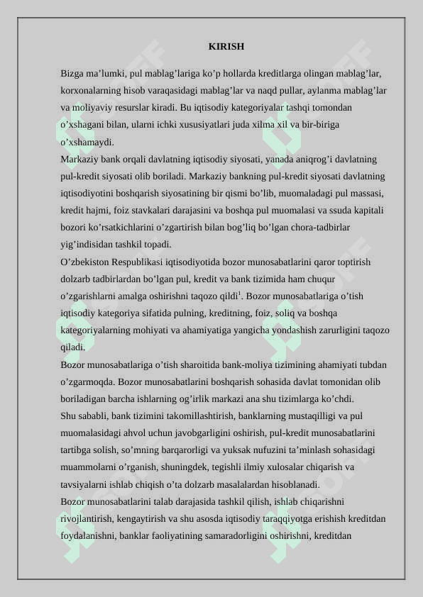 Kredit bozor va uning makroiqtisodiy maqsadi 2