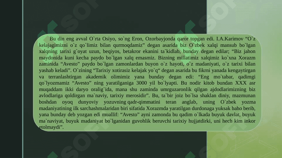 ZARDUSHTIYLIKDA TABIATDA ULUG’LANISHI 2