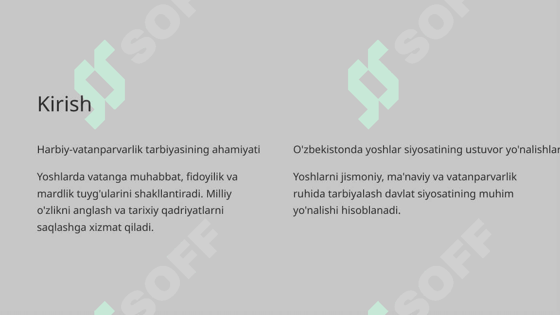 Yoshlarni harbiy-vatanparvarlik ruhida tarbiyalash tadbirlarini yanada kuchaytirish 3