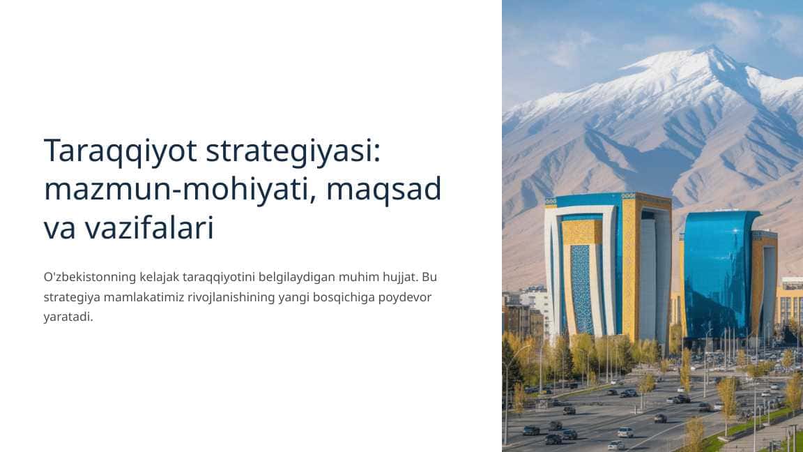 Taraqqiyot strategiyasi. Mazmun-mohiyati, maqsad va vazifalari