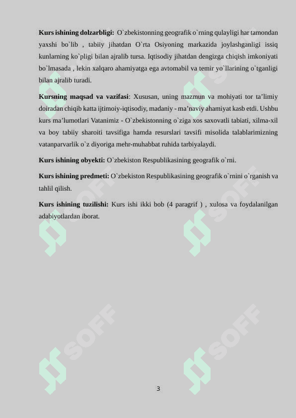 O`ZBEKISTONNING GEOGRAFIK O`RNI 3