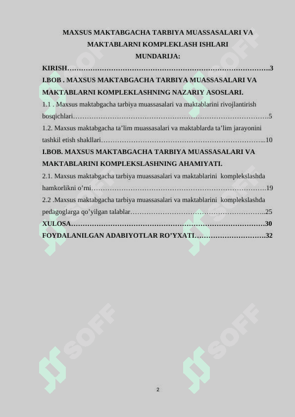 Maxsus maktabgacha tarbiya muassasalari va maktablarni kompleklash ishlari 2