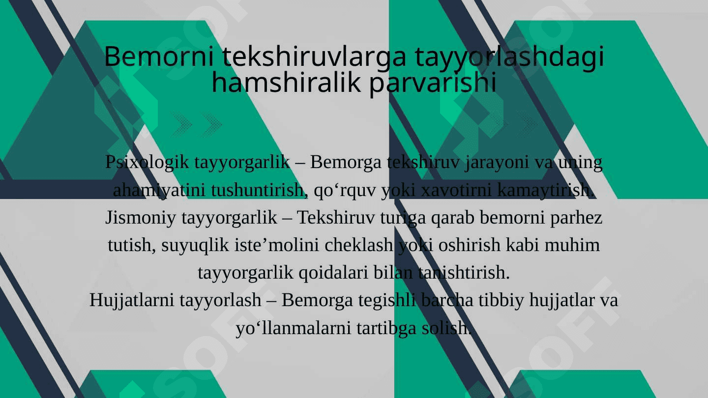 Labarator va instrumental tekshiruvlarda bemorlarga hamshiralik parvarishi 4