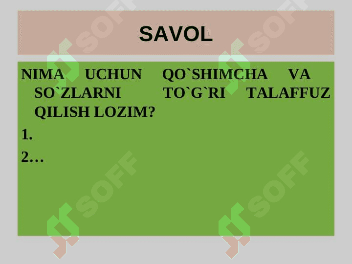 ORFOEPIYA QOIDALARI.  FONETIK YOZUV (TRANSKRIPSIYA). 2