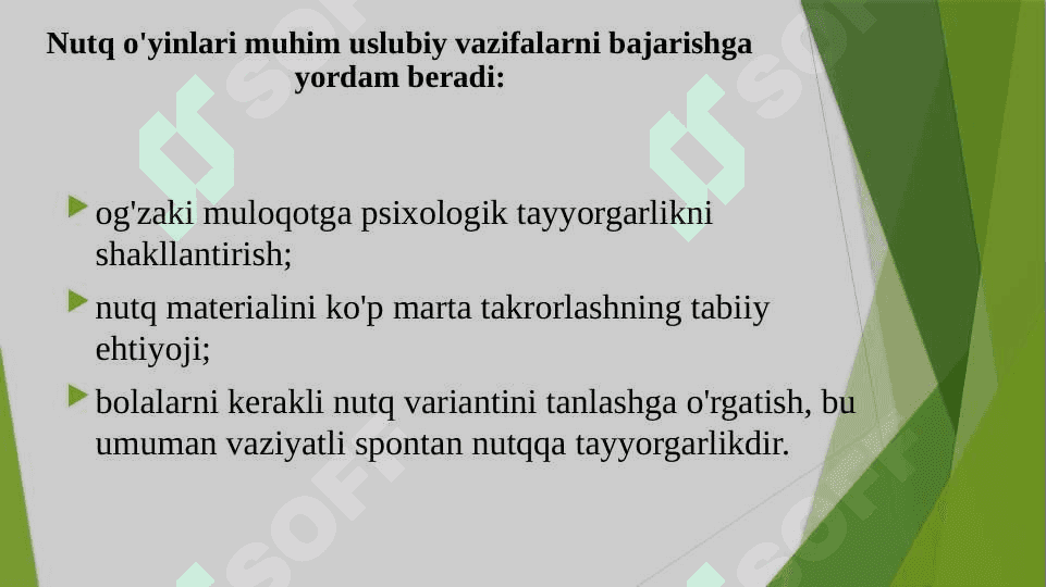 Tovushlar  talaffuzini  shakllantirishga  qaratilgan  o’yinlar. 5