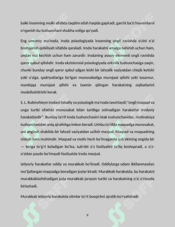 IRODASIZLIK XULQ ATVORI. 8