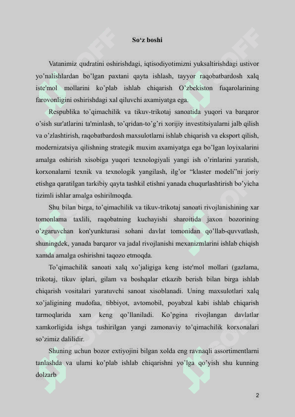 Ippning mexanik hossalari mavzusida sifatli kurs ishi 2
