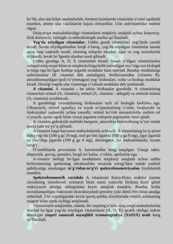 Vitaminlar miqdorini aniqlash mavzusida mustaqil ish 3