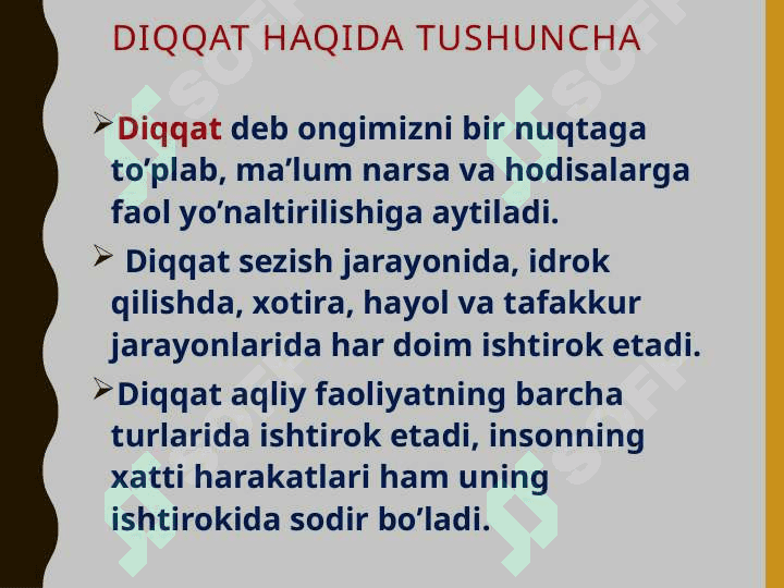 Diqqat konsentratsiyasini o’rganish. Diqqat xususiyatlarini eksperimental o’rganish 3