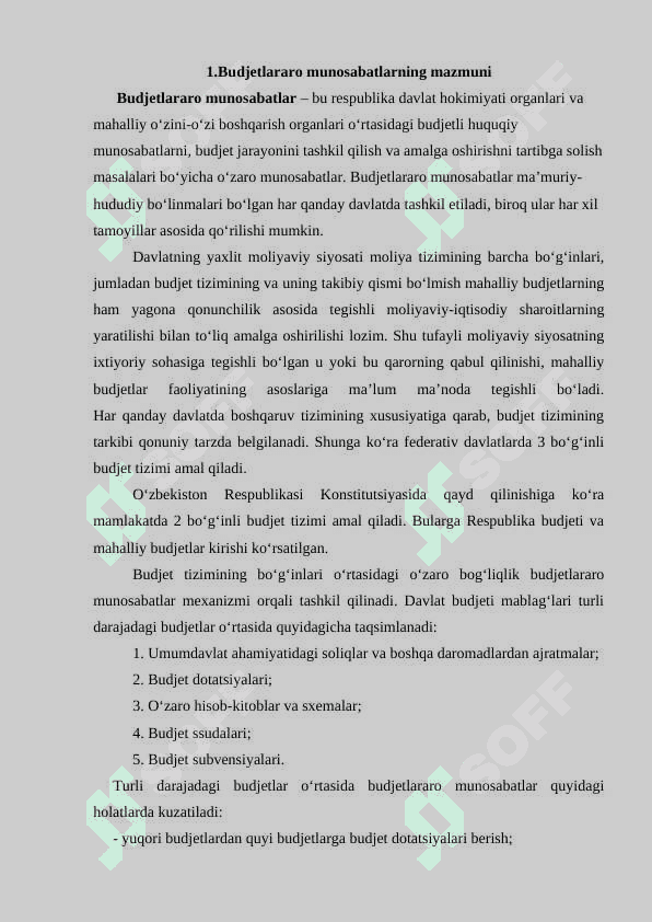 Budjetlararo munosabatlarning huquqiy asoslari 2