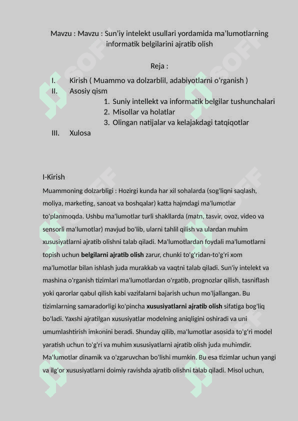 Suniy intellekt fanidan mustaqil ish 2