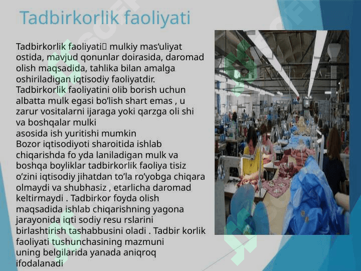 Tadbirkorlik faoliyati va tadbirkorlik kapitali 3