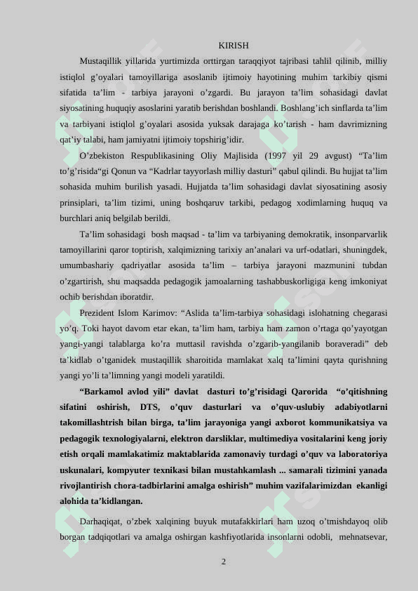 Birinchi sinfda sonlarni raqamlashga o`rgatish 2
