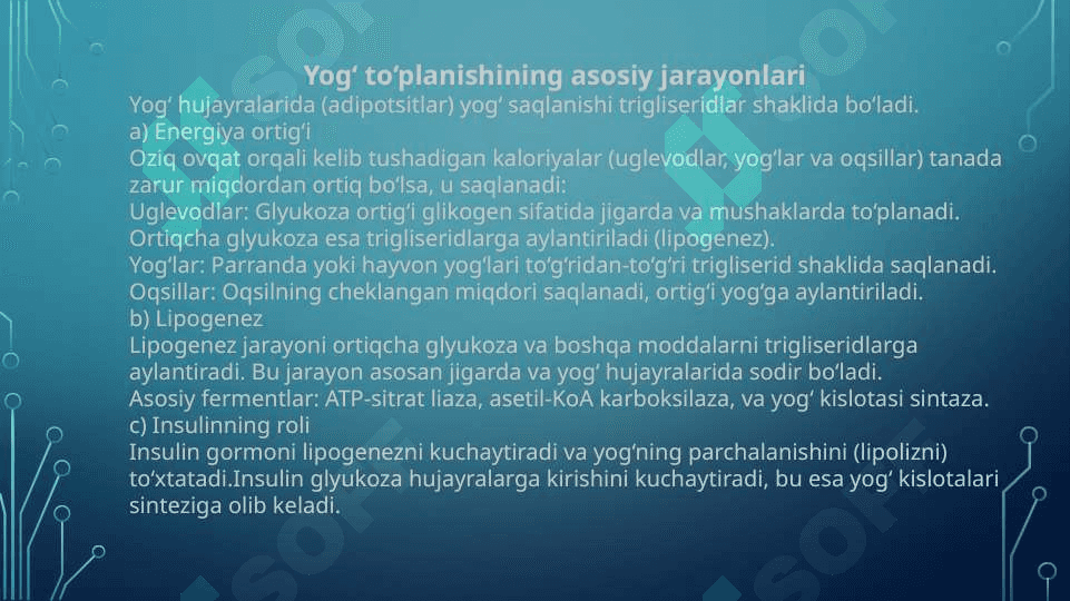 Yog’ bosish, semirish 3