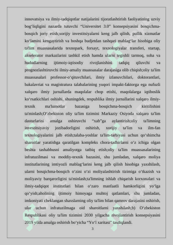 Butunlik soxasi ustidagi  ko’pxadlar  ko’paytmasining  darajasi 3