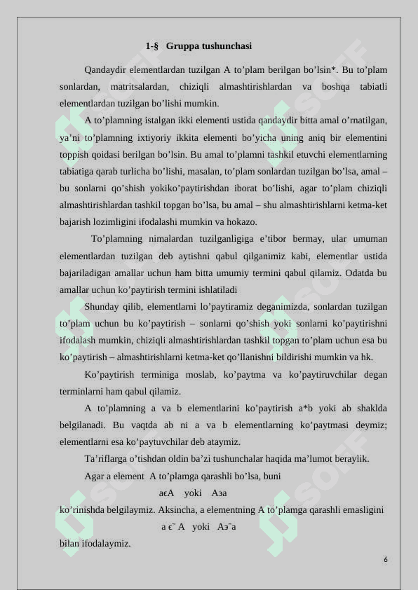Chiziqli gruppalar 6