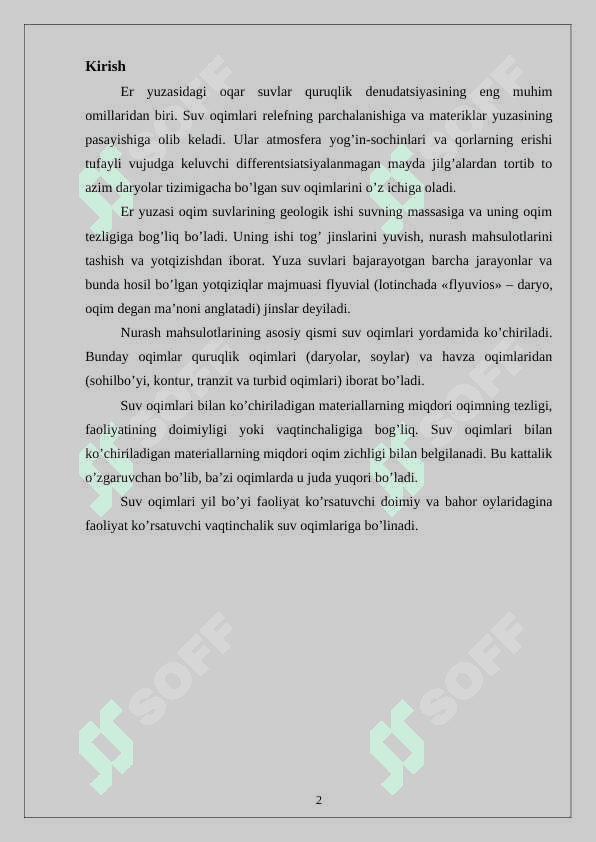 Daryolar yer osti suvlari va muzliklarning geologik ishi 2