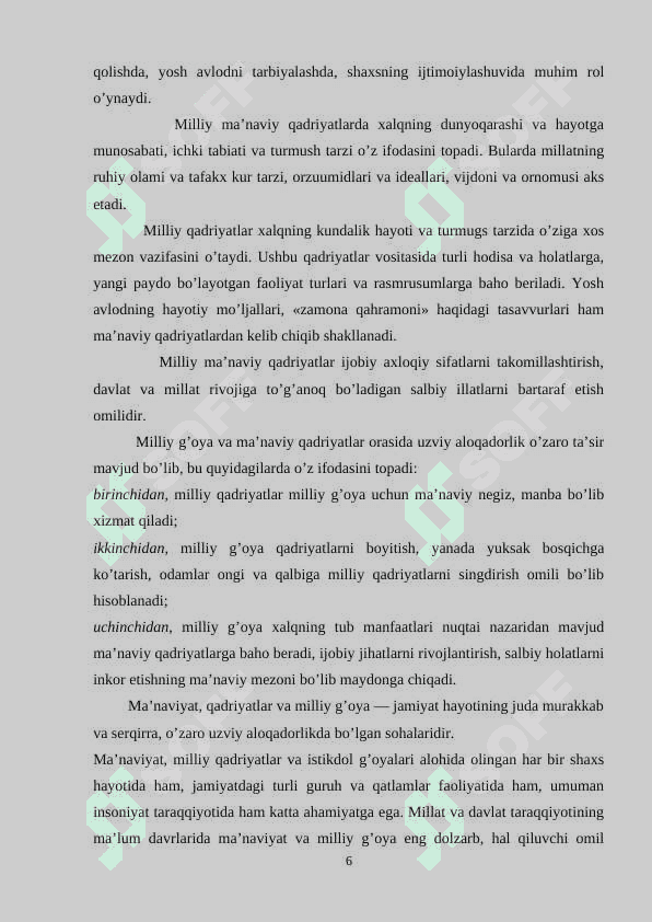 Milliy qadryatlar va  ularning g’oyaviy tarbiyaviy ahamiyati 6