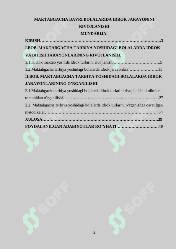 Maktabgacha davri bolalarida idrok jarayonini rivojlanishi 2