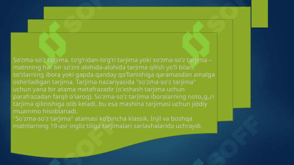 So‘zma-so‘z tarjimalar. Metaforalar tarjimasi 3