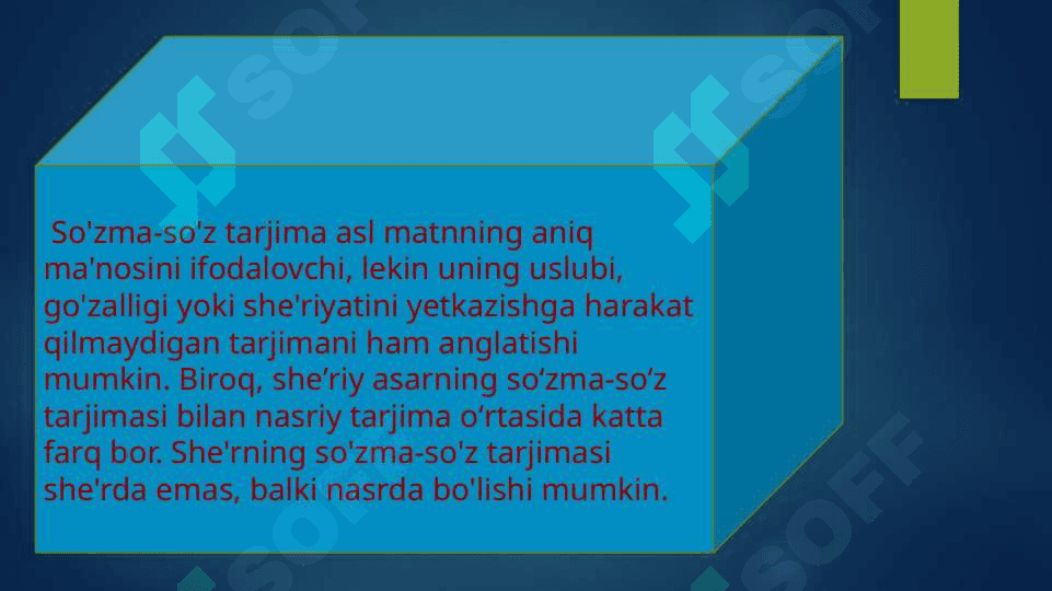 So‘zma-so‘z tarjimalar. Metaforalar tarjimasi 4