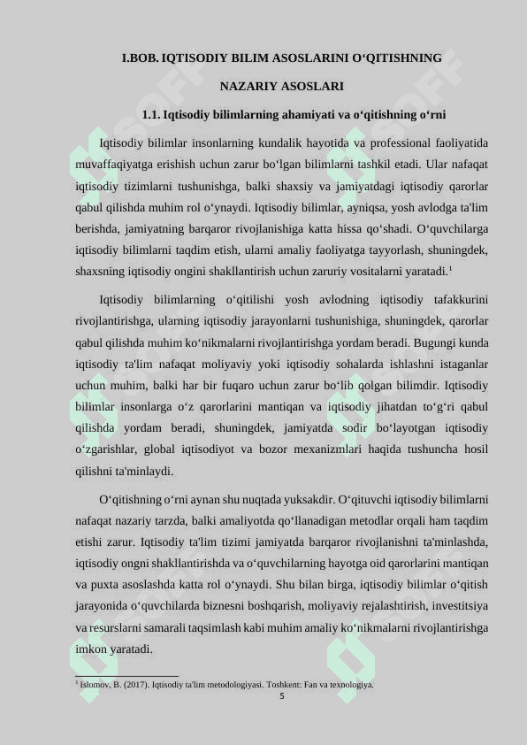 IQTISODIY BILIM ASOSLARINI O‘QITISH USULLARI 5
