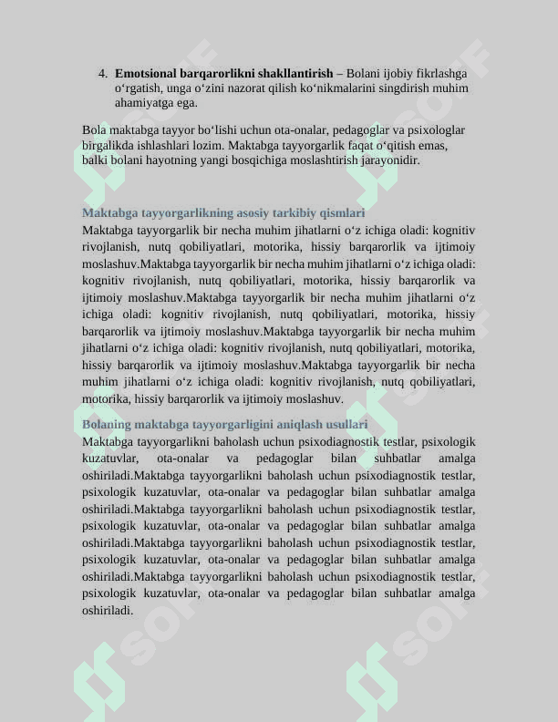 BOLANING MAKTABGA TAYYORGARLIK PSIXODIAGNOSTIKASI 4