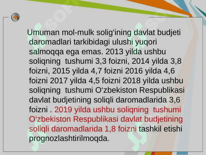 Yuridik va jismoniy shaxslardan olinadigan mol-mulk solig’i 6