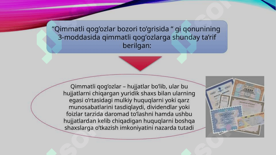 O`zbekistonda qimmatbaho qog`ozlar bozori 5