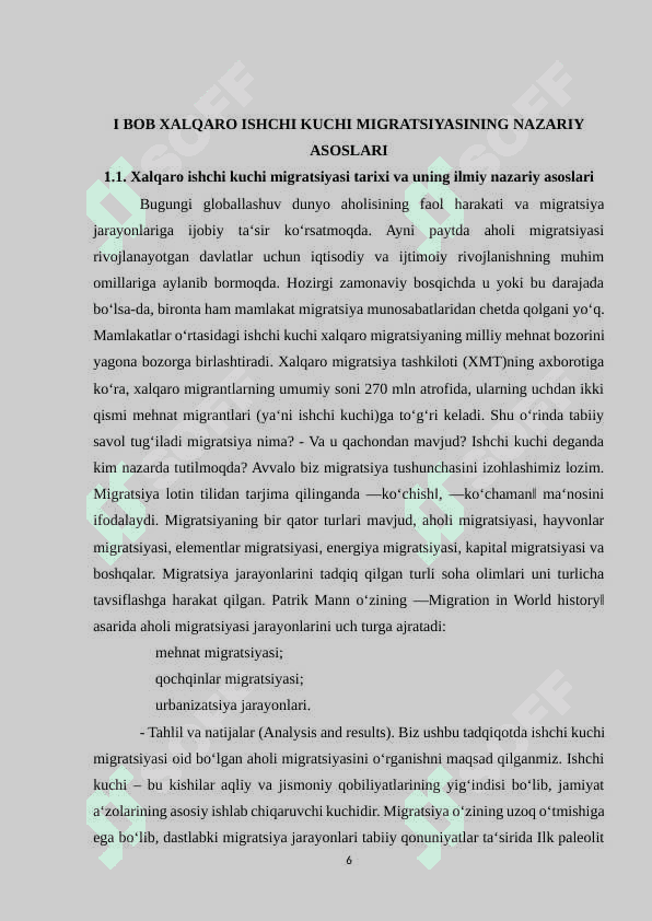 Xalqaro ishchi kuchi migratsiyasining mohiyati va sabablari 6