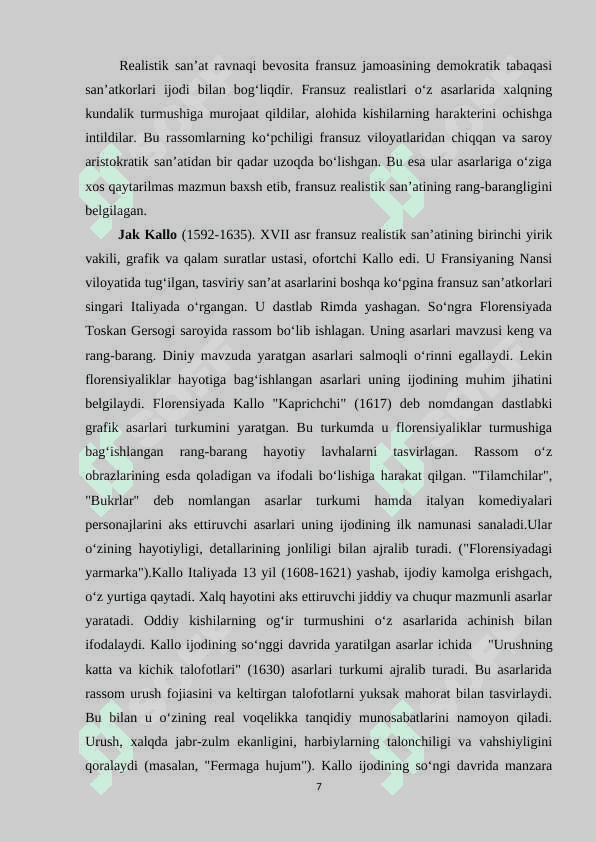 XV-XVII asrlarda Fransiya san’ati 7