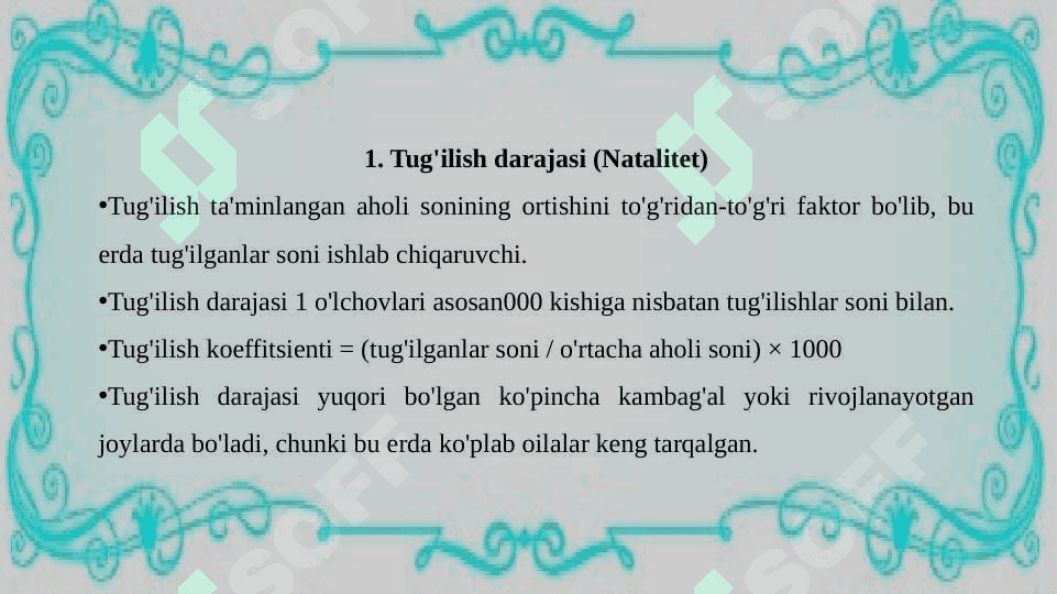 Aholining tabiiy koʻpayish jarayoni Hududiy farqlar 3