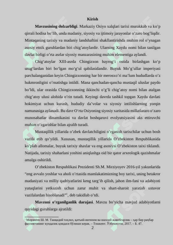 O'rta osiyo xalqlari Chig'atoy ulusi tarkibida 2