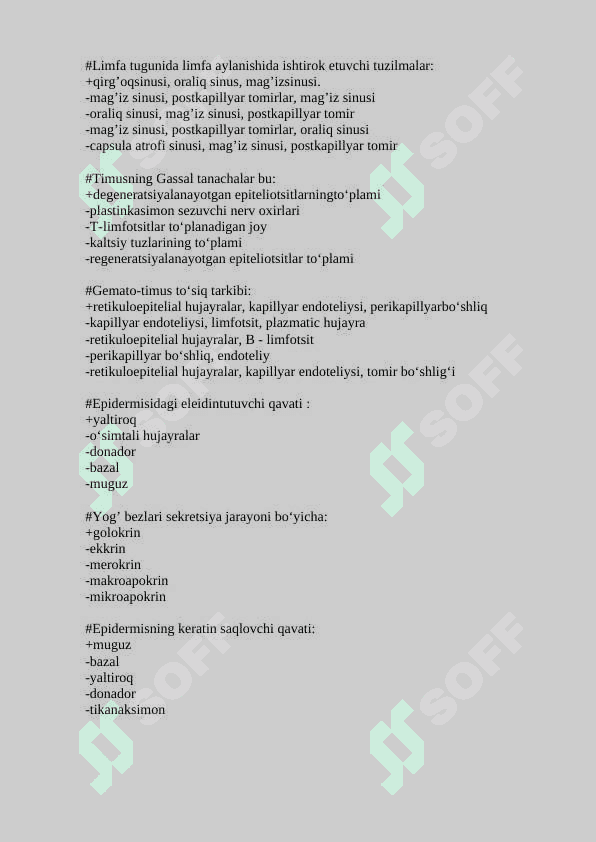 gistalogiya test javobli 8