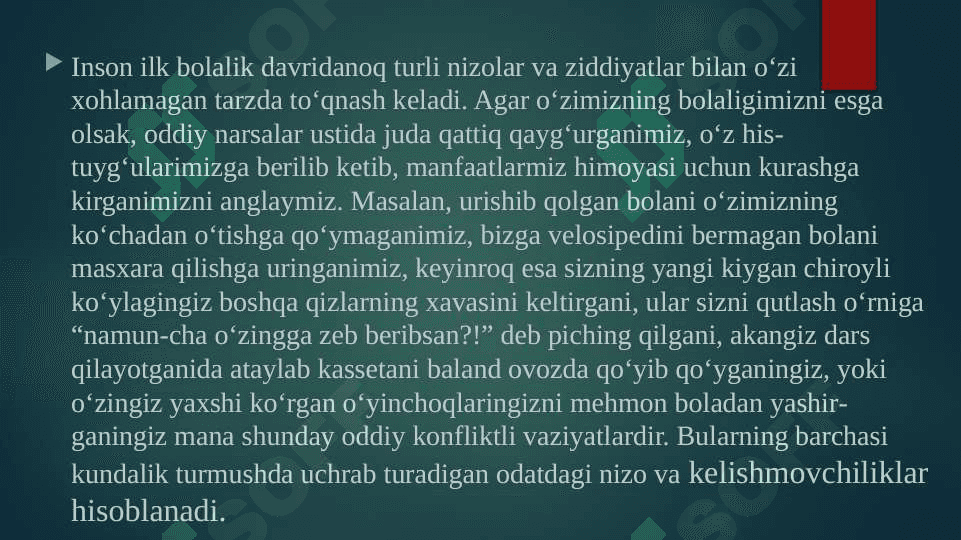 Mavzu:Konflikt inson hayotining ajralmas tarkibi sifatida 4