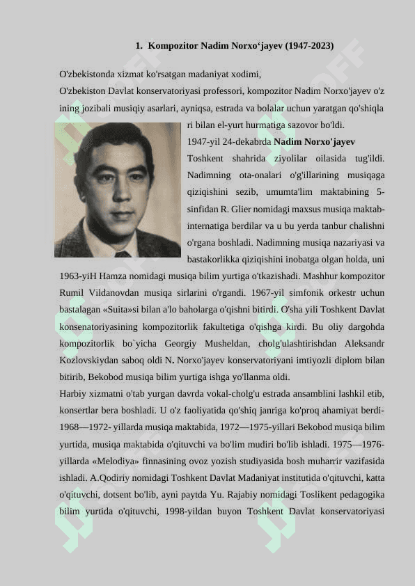 “Diyorim” R.Xo‘jaev she’ri, N. Norxo‘jaev musiqasi 2