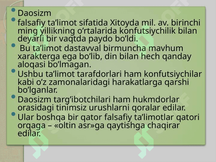 Uzoq sharq dinlari 8