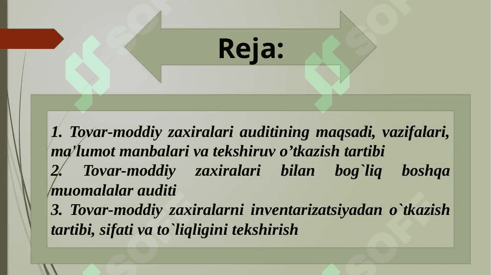 Tovar-moddiy zaxiralari auditi UMUMIY 2
