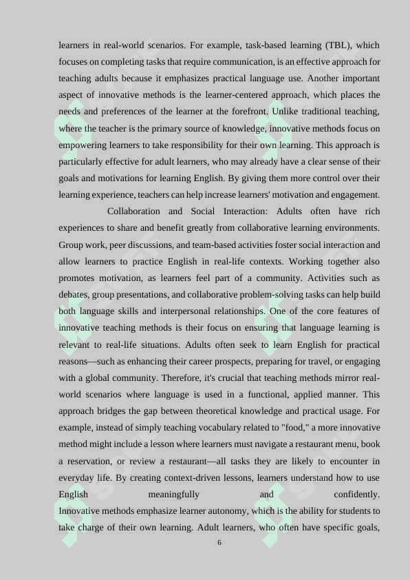 INNOVATIVE METHODS IN TEACHING ENGLISH TO ADULTS 6