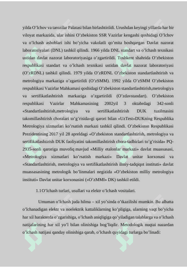 O’lchash turlari, usullari va elektr o’lchash vositalari. 4