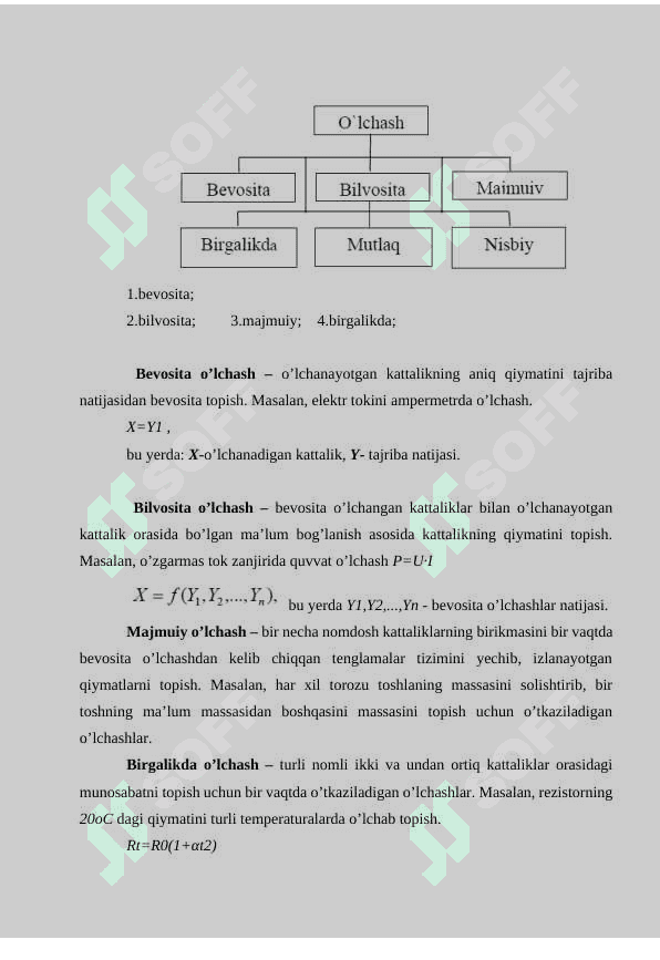 O’lchash turlari, usullari va elektr o’lchash vositalari. 5