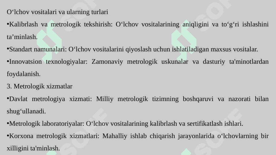 Metrologik ta'minot tushunchasi 6