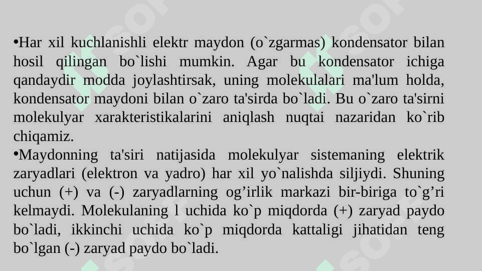 Molekula tashqi elektr maydonida 4