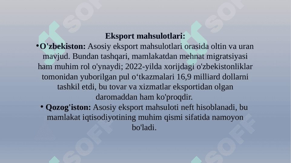 O'zbekiston va Qozog'iston makroiqtisodiy ko'rsatkichlarini solishtirish 5