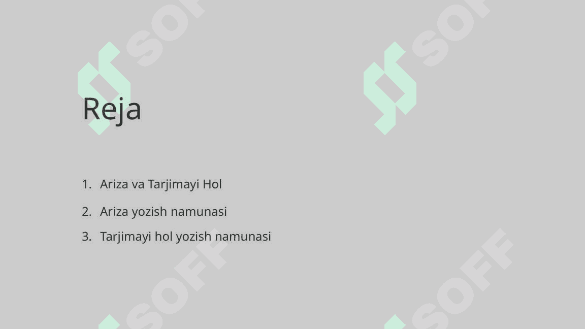 Ariza va tarjimayi holning zaruriy qismlari va yozish namunalari.Tushuntirish xati, bildirishnoma, xizmat xatining yozilish tartibi va namunasi_3 2