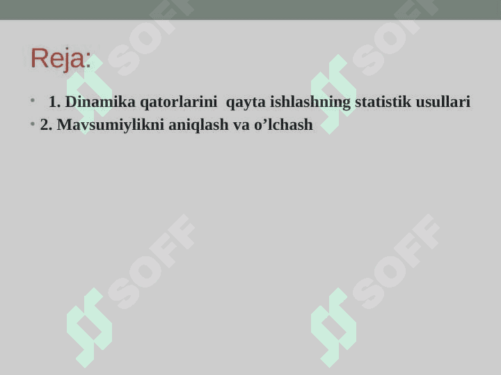 Dinamika qatorlarini qayta ishlashning statistik usullari pptx 3