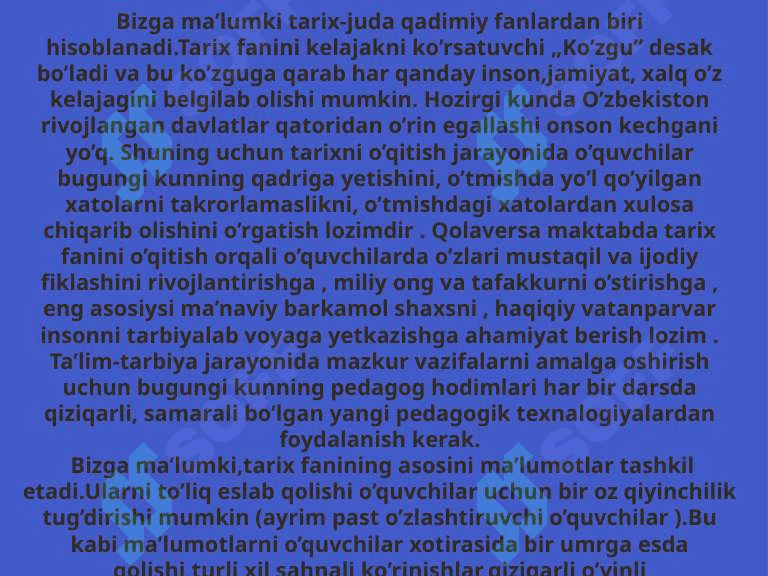 tarix darslarini samaradorligini oshirish 4