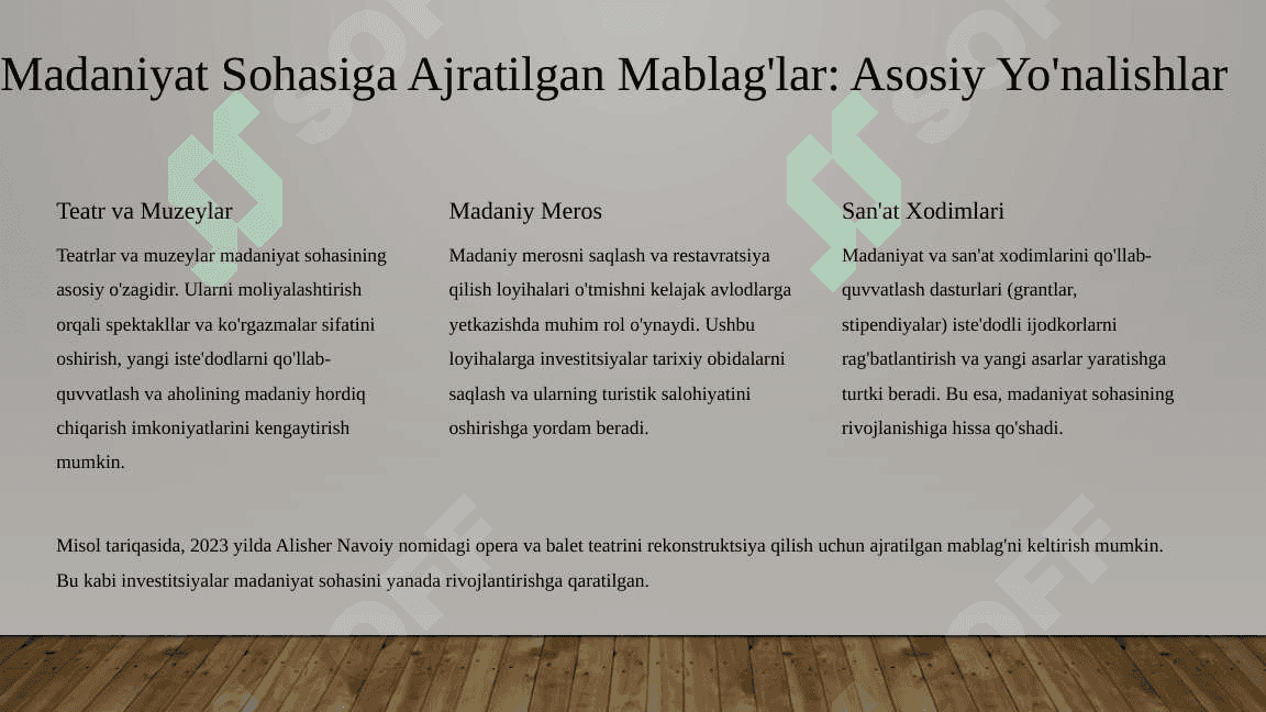 Davlat budjeti madaniyat va sport xarajatlari 3