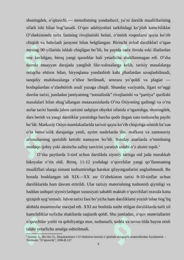 7-SINF O’ZBEKISTON TARIXI DARSLIGINING TAXLILI. 6